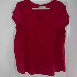 LOFT Cherry Red Blouse